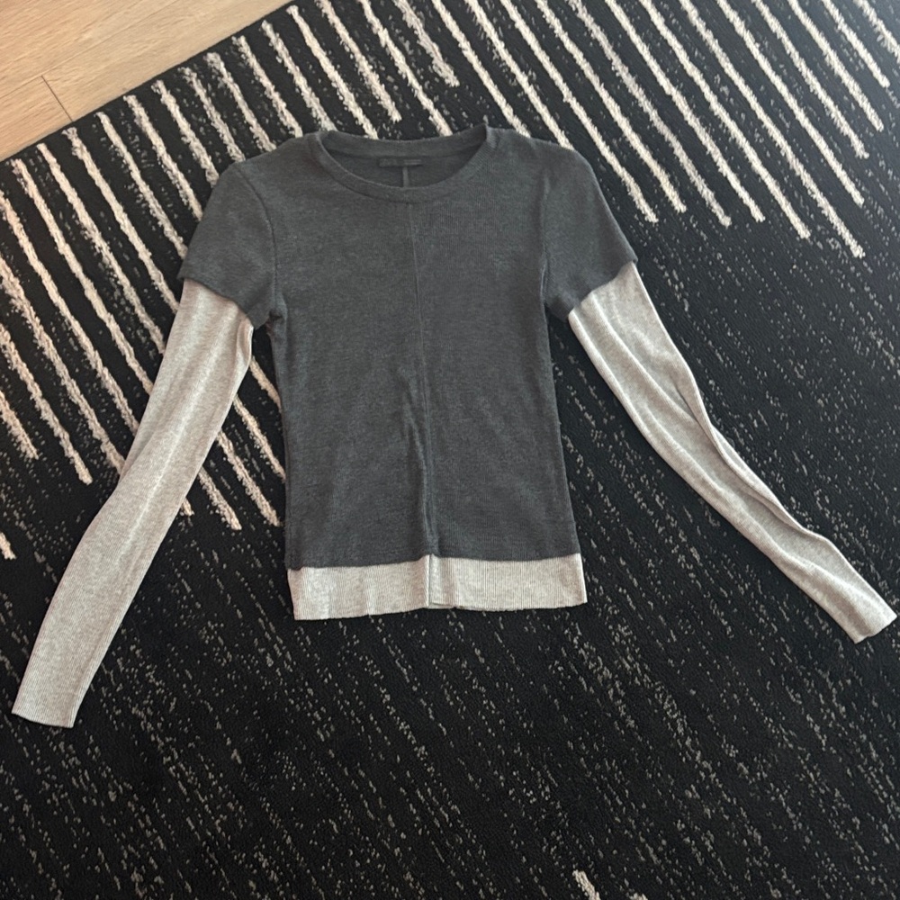 Zara Charcoal Gray Sweater with Light Gray Sleeves